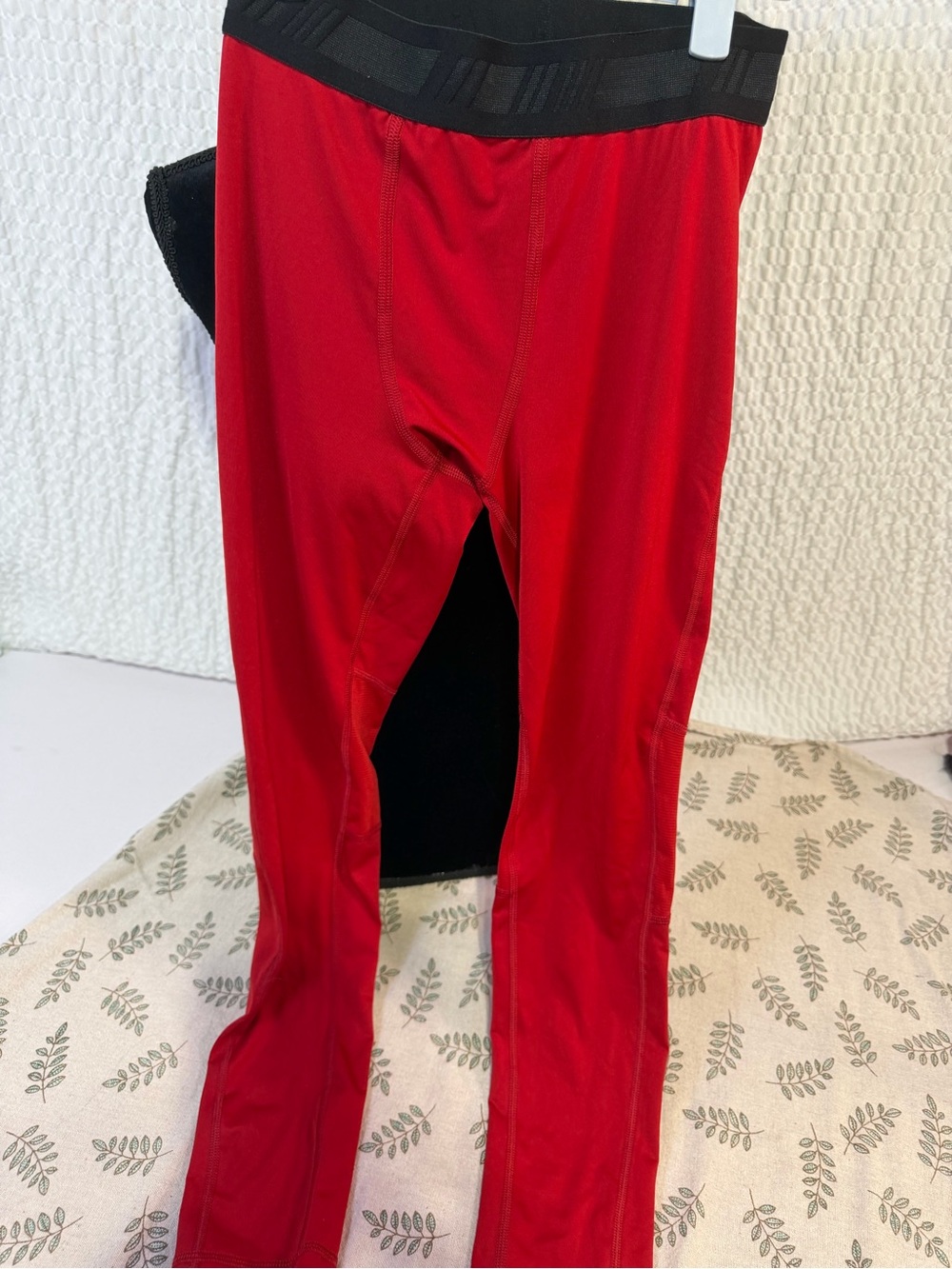 DSG Red Kids Athletic Leggings with Black Waistband